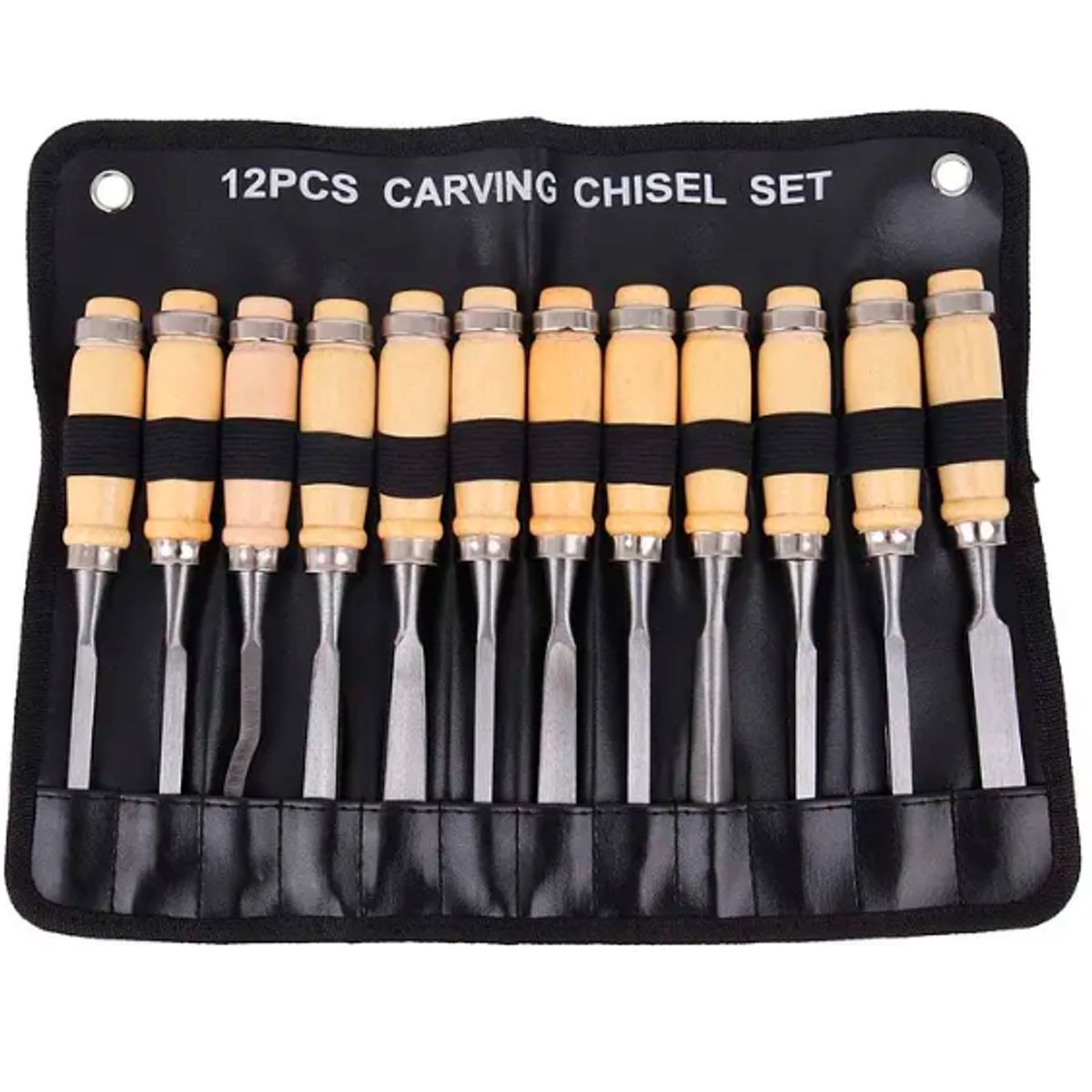 GENERICO - Set Cinceles Para Tallado Madera 12 Piezas Mango Madera