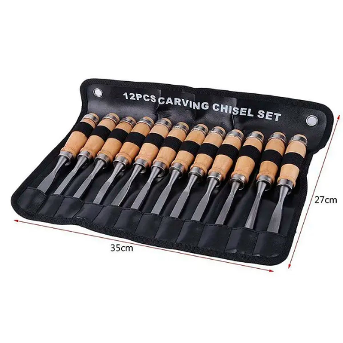 GENERICO - Set Cinceles Para Tallado Madera 12 Piezas Mango Madera