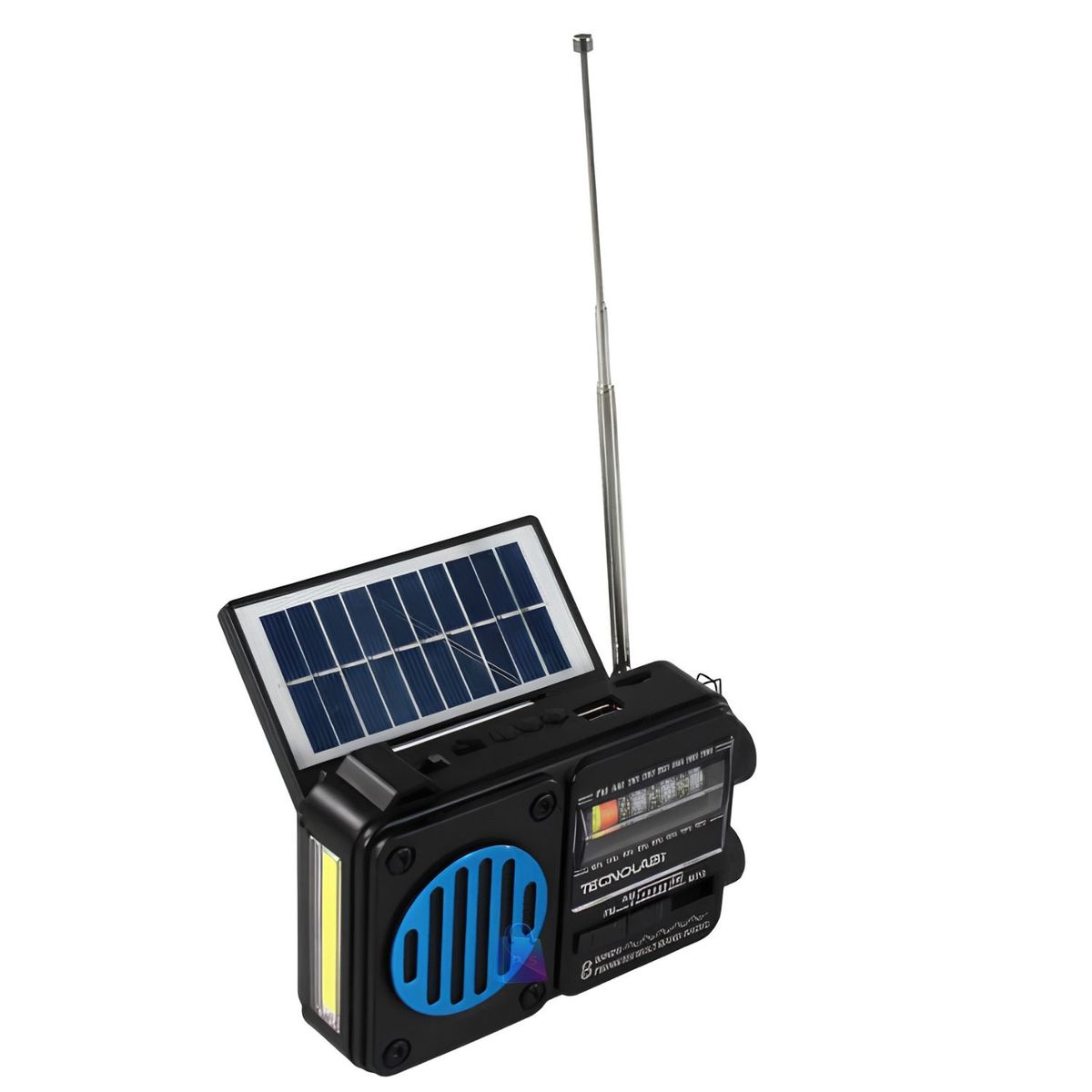 TECNOLAB - Radio Solar Bluetooth AM FM USB Linterna LED Azul - PS