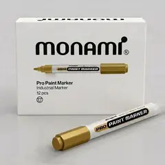 MONAMI - MARCADOR ÓLEO DORADO MARCA METAL CAJA 12UN