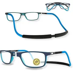 INDESMED - Gafas lentes para presbicia c filtro luz azul + cordón + funda premium - Azul - 2.5+