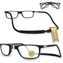 INDESMED - Gafas lentes para presbicia c filtro luz azul + cordón + funda premium - Negro - 1.5+