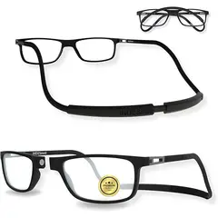 INDESMED - Gafas lentes para presbicia c filtro luz azul + cordón + funda premium - Negro - 3.0+
