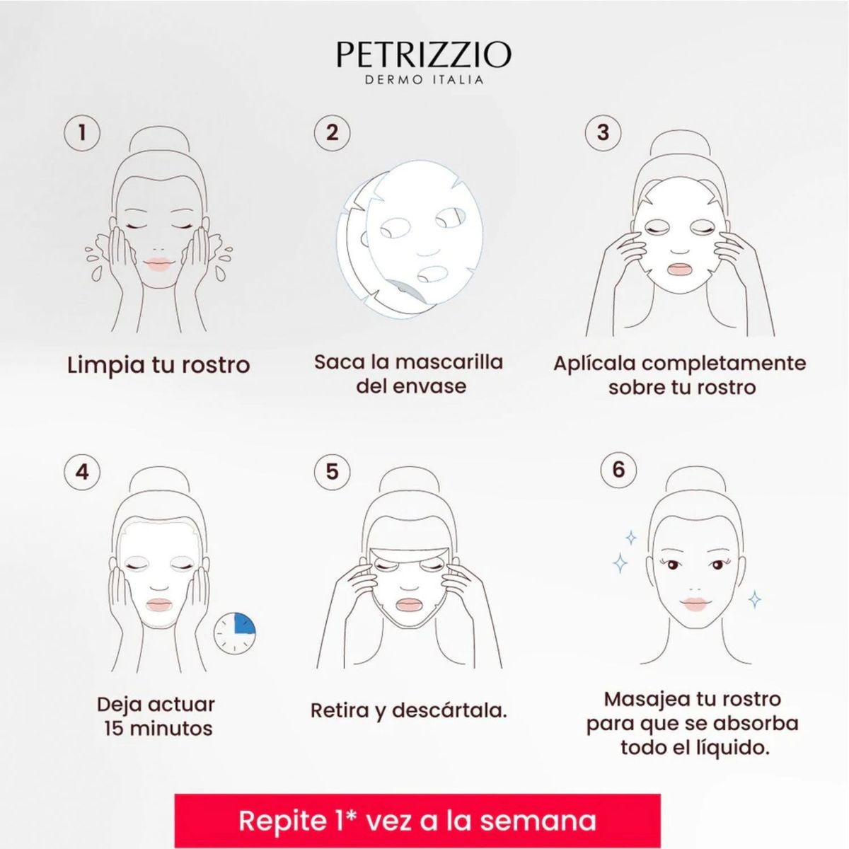 PETRIZZIO - Mascarilla facial Hyaluronic Boost + Colageno PZZO Make up