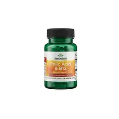 SWANSON - ACIDO FOLICO Y B12 30 CAPSULAS VEGANAS -SWANSON