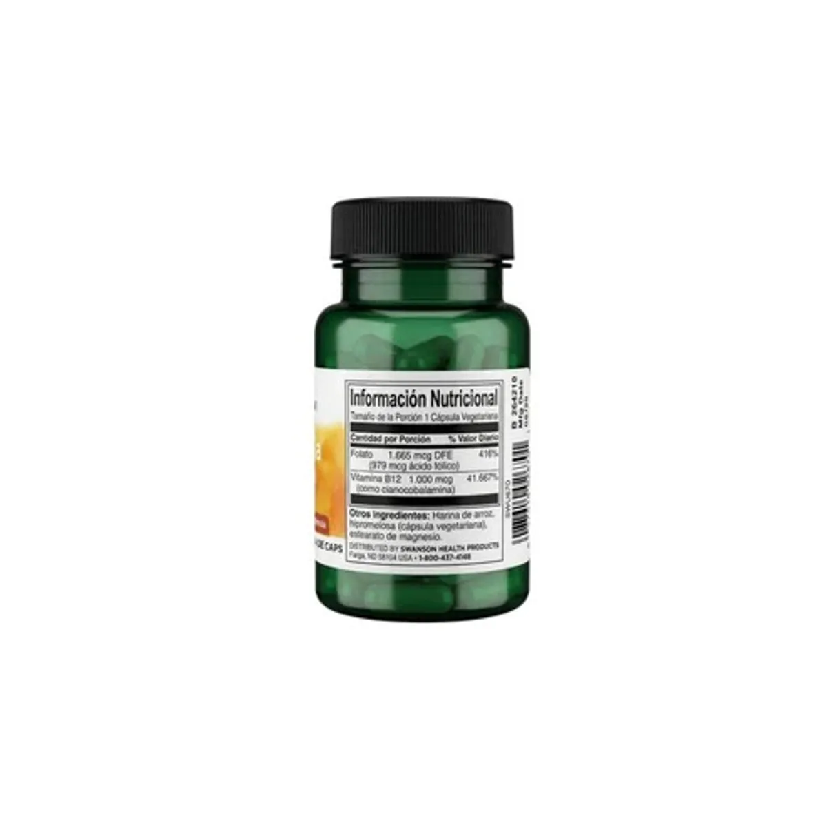 SWANSON - ACIDO FOLICO Y B12 30 CAPSULAS VEGANAS -SWANSON