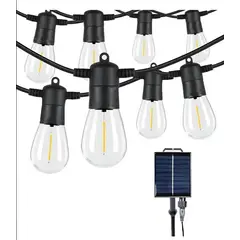 GENERICO - Luces Led Exterior Jardín Guirnalda Solar 10m Ip65 20 Ampolletas