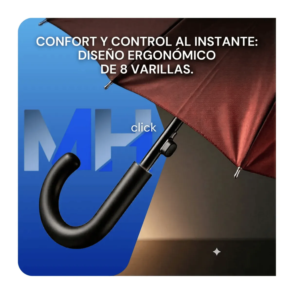 GENERICO - Paraguas Ejecutivo Automatico 100cm Proteccion Uv Reforzado Bordo
