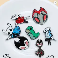 GENERICO - Set 7 Pines Broches Metálicos Hollow Knight Hornet Caballero