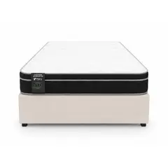 GENERICO - Base Baúl 1.5 Plazas Onyx Crudo + Colchón Mery Desing – Sistema Hidráulico Premium