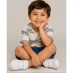 GENERAL - Conjunto Niño 2 Piezas Polera Rayas y Short Azul