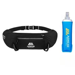 AONIJIE - Banano Running Unisex Negra con Soft Flask 500ml Incluido