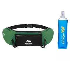 AONIJIE - Banano Running Unisex Verde con Soft Flask 500ml Incluido