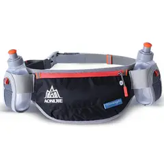 AONIJIE - Banano Running Unisex Negra con 2 Botellas de 170ml Incluidas