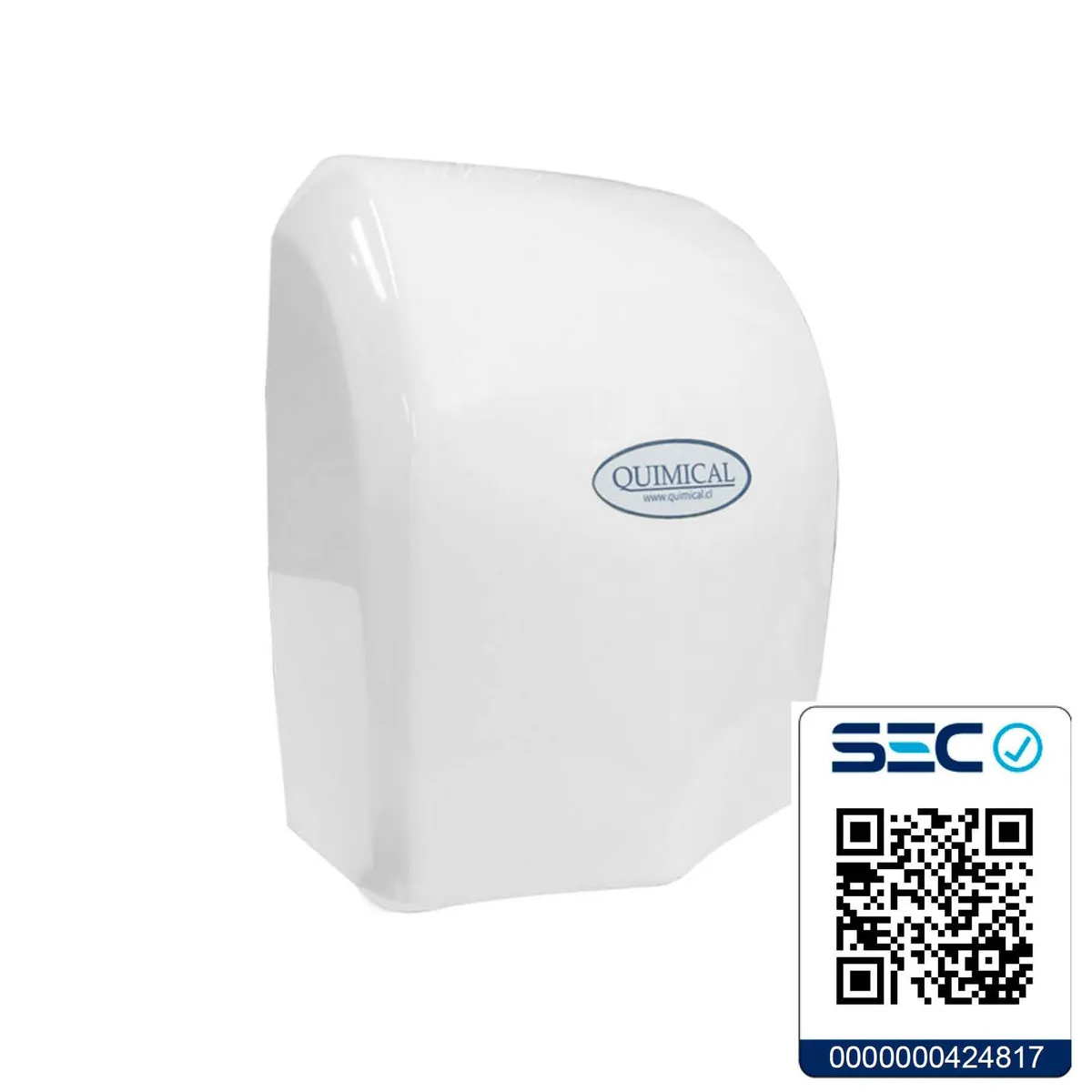 QUIMICAL - Secador de Manos Sello SEC - Power Dryer 1200W Compacto - Color blanco - 3 Años Garantía - Quimical