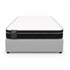 GENERICO - Base Baúl 1.5 Plazas Onyx Gris Claro + Colchón Mery Desing – Sistema Hidráulico Premium