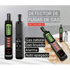 GENERICO - Detector de fugas de gas recargable. Gas licuado. Gas natural. Gasfiter. Con alarma.