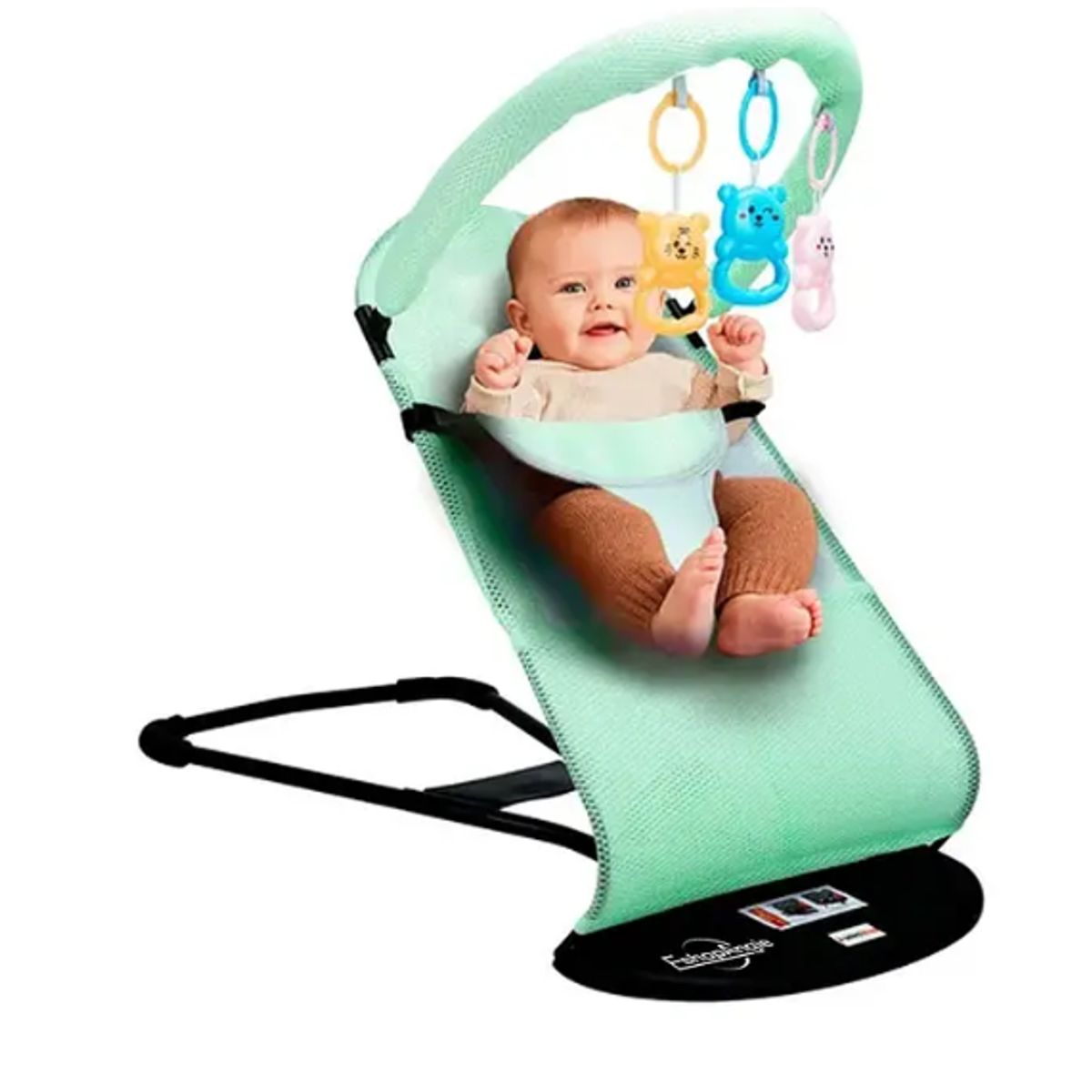 GENERICO - Silla Mecerora Bebe Verde Plegable Con Juguetes Y Arnés Color Unisex