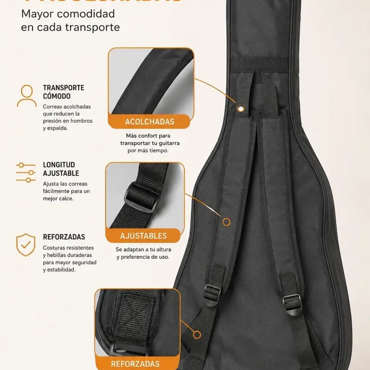 EPIC - Funda para Guitarra Acústica 39  Funda Protectora EPIC