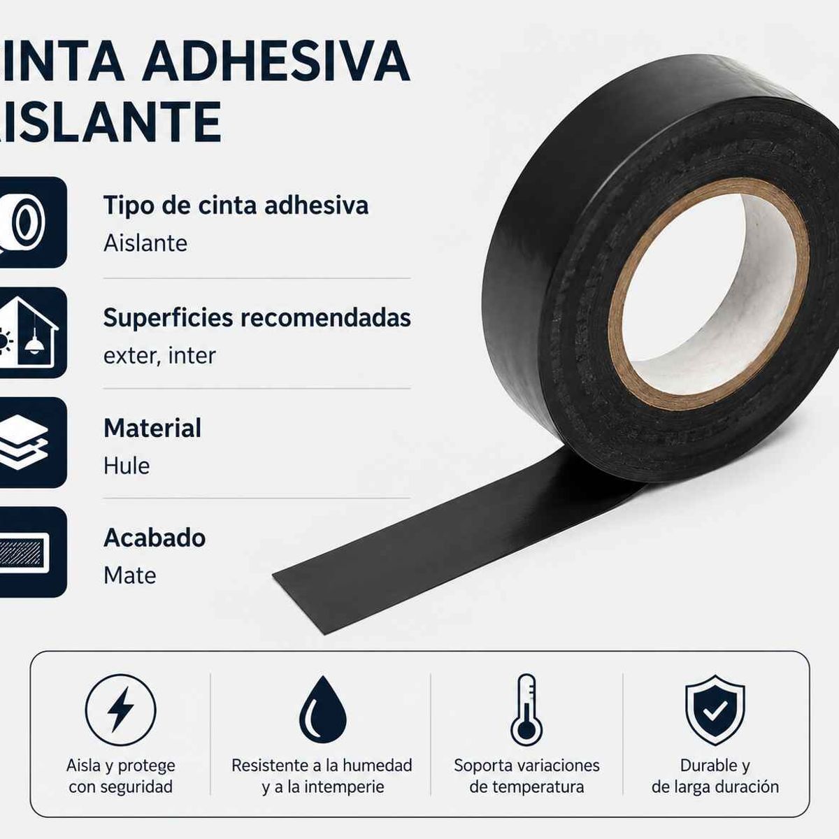 GENERICO - Pack X10 Cinta  Huincha Aisladora 18mm X 10m