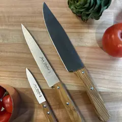 LAGUIOLE - Set cocina 3 piezas (17cm+20cm+pelador) mango olivo caja kraft Jean Dubost
