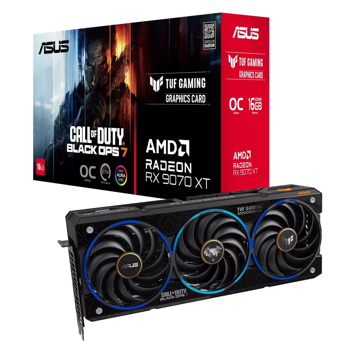 ASUS - Tarjeta de Video Asus TUF AMD RX 9070 XT OC Edición CoD BO 7