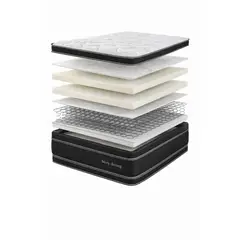 GENERICO - Base Baúl 2 Plazas Onyx Gris Claro + Colchón Excellence Plus – Sistema Hidráulico Premium