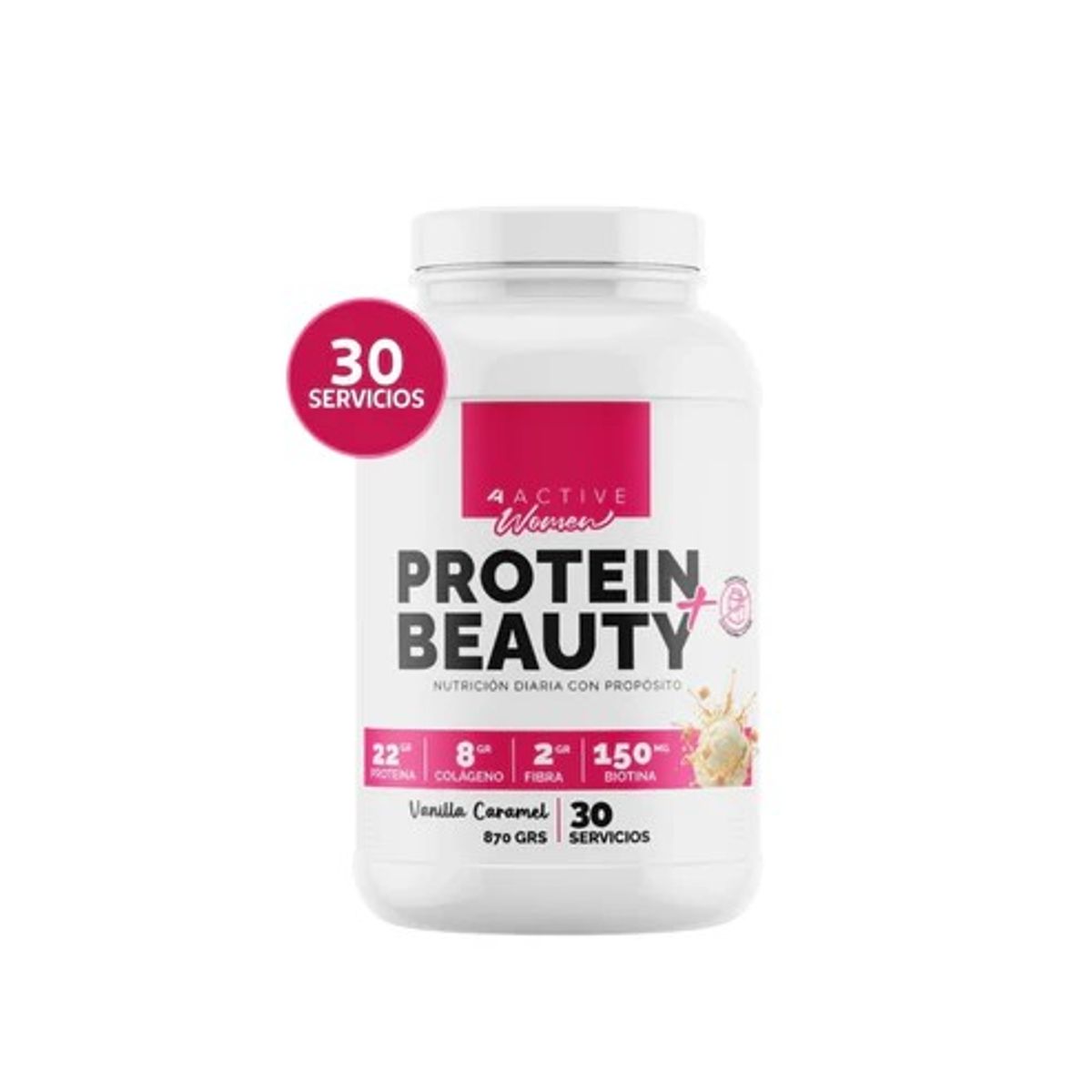 4ACTIVE - PROTEINA BEAUTY 30 SV 870GR - VAINILLA CARAMEL - 4ACTIVE