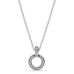 PANDORA - Collar Colgante Doble Círculo Mujer