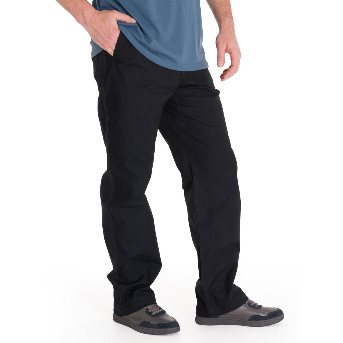 CAT - Pantalón Tiro Medio Casual Hombre BRUSH PANT Negro CAT