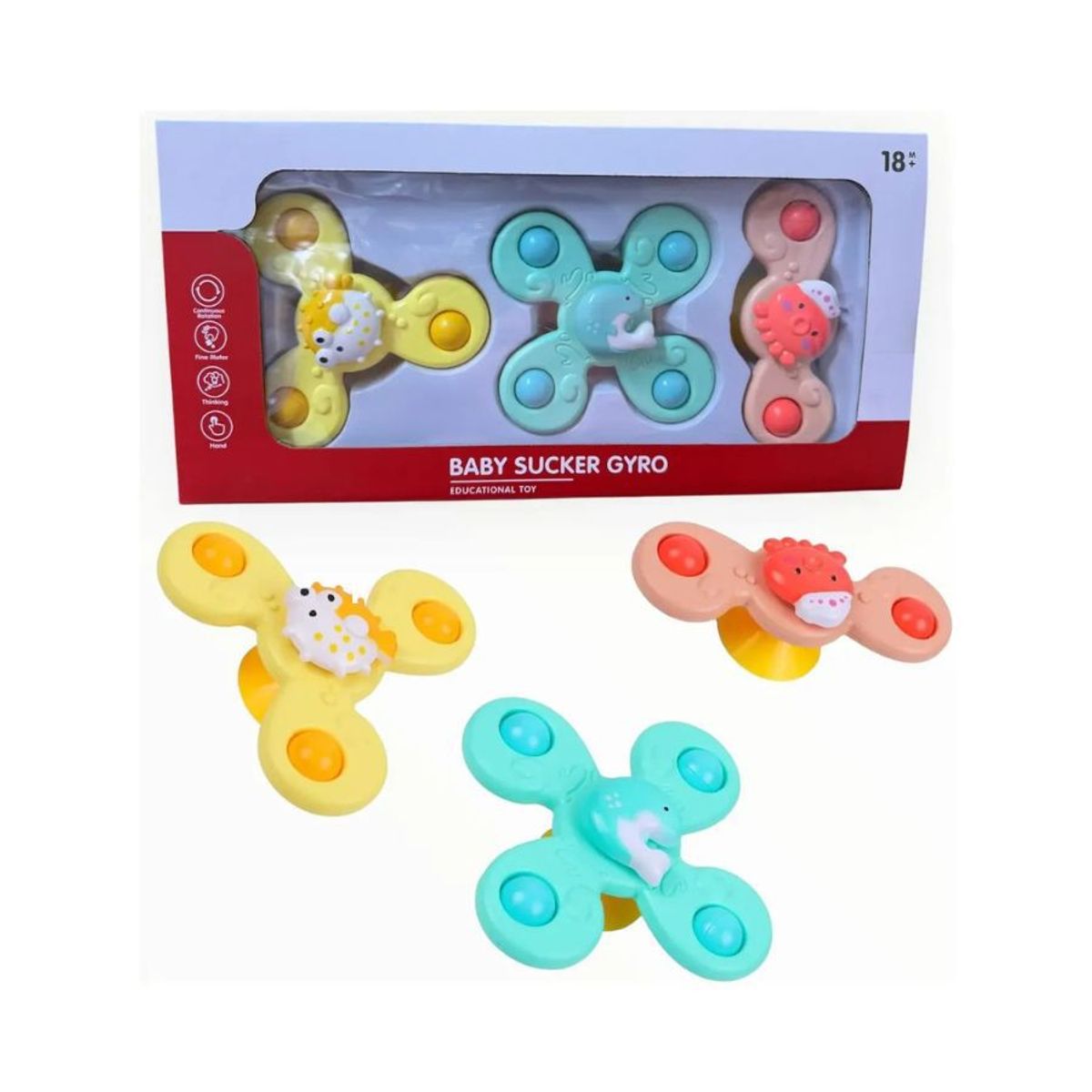 GENERICO - Juguete Giratorio Spinner Con Ventosa Para Bebes