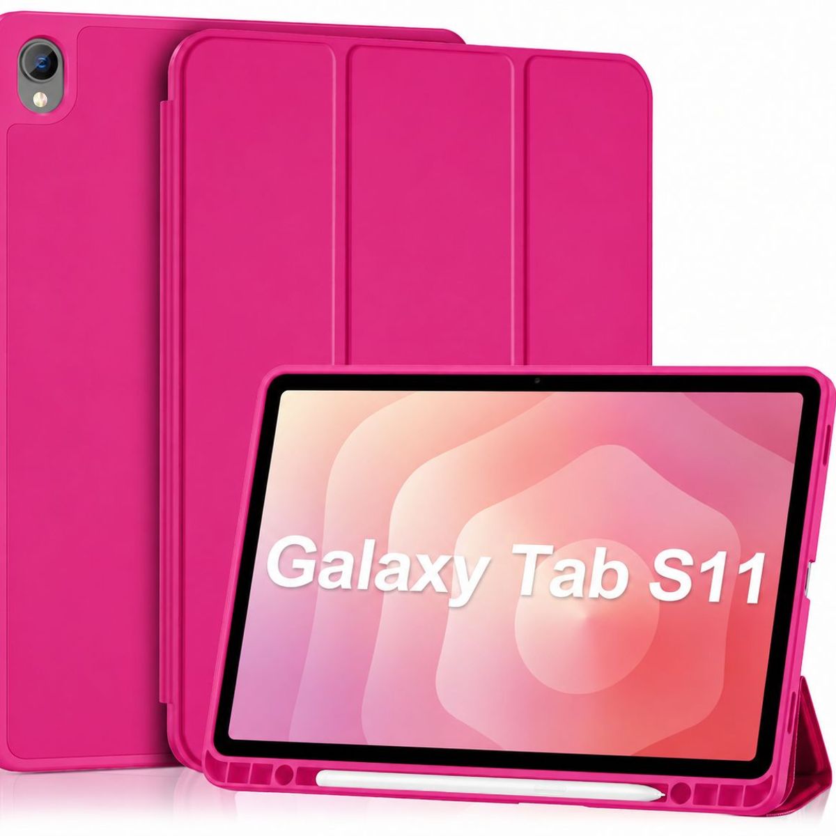 GENERICO - Carcasa Smart Cover Ranura Para Tablet Samsung S11 11 Fucsia
