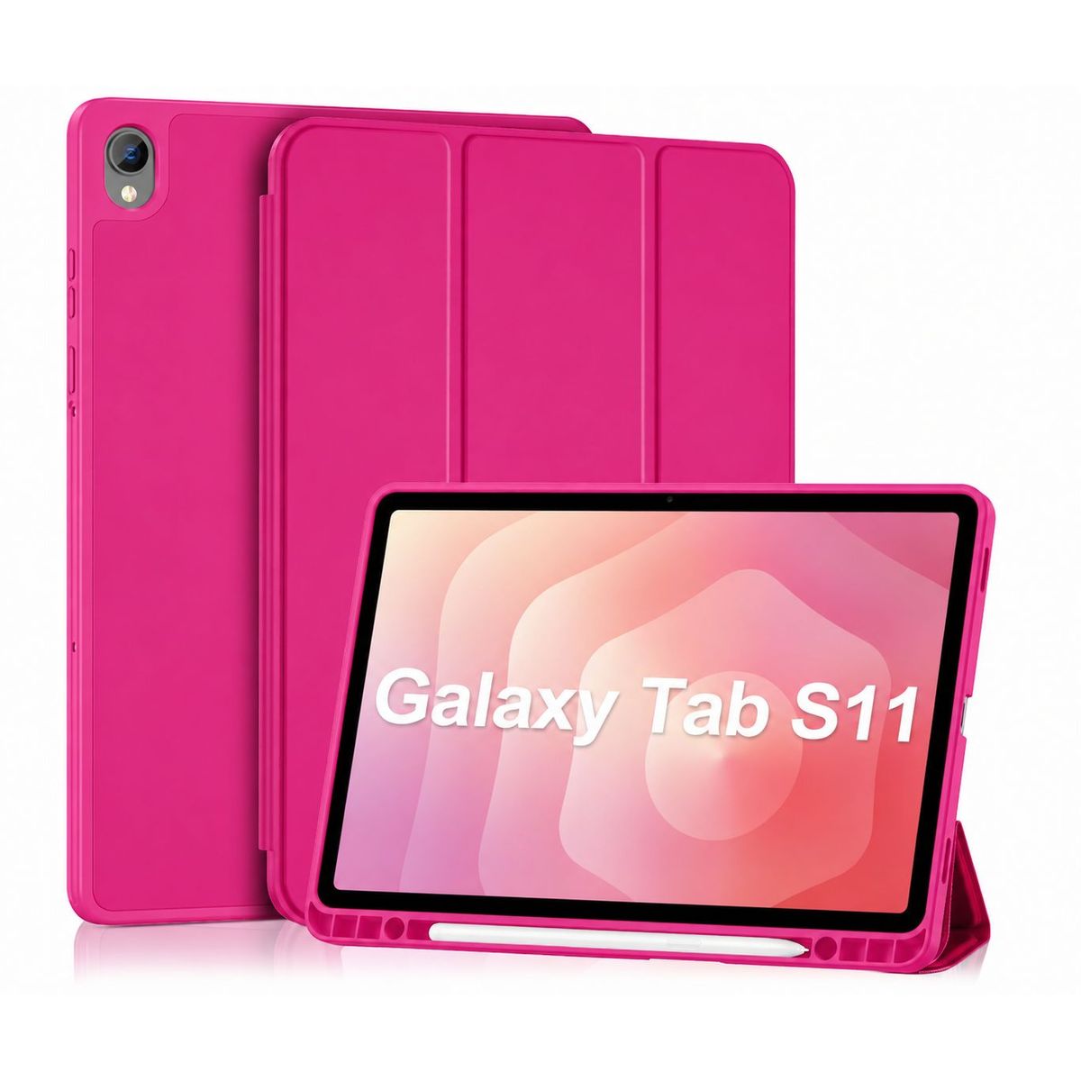 GENERICO - Carcasa Smart Cover Ranura Para Tablet Samsung S11 11 Fucsia