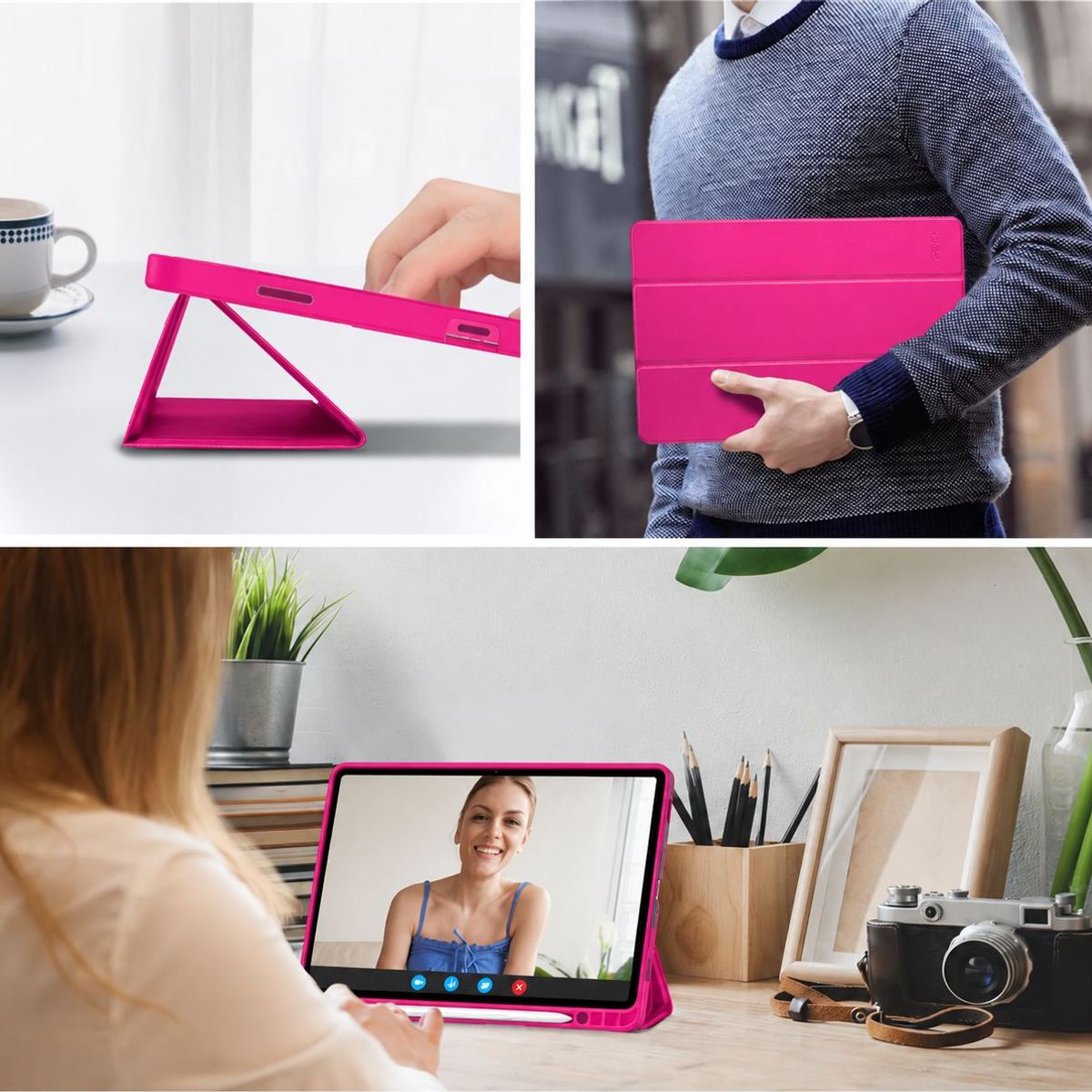 GENERICO - Carcasa Smart Cover Ranura Para Tablet Samsung S11 11 Fucsia