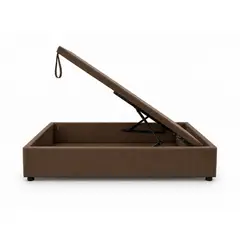 GENERICO - Base Baúl 1.5 Plazas Onyx – Sistema Hidráulico Premium Café