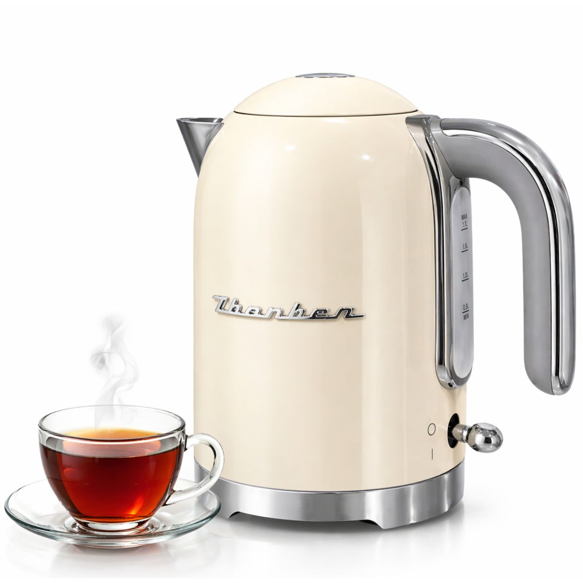 THORBEN - Hervidor Electrico De Agua Thorben Retro Style Kettle 1.7 Lt Crema