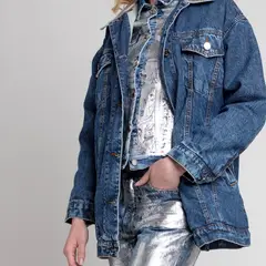 MOMCHIC - Chaqueta Mujer Chiporro Cuello Metalizado
