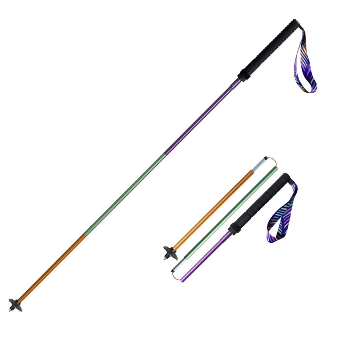 AONIJIE - Bastones de Trekking AONIJIE Plegables Aluminio 7075 Morado 125cm 2 Unidades