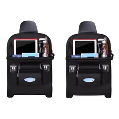 GENERICO - Ecocuero Organizador Auto Respaldo De Asiento Portavasos