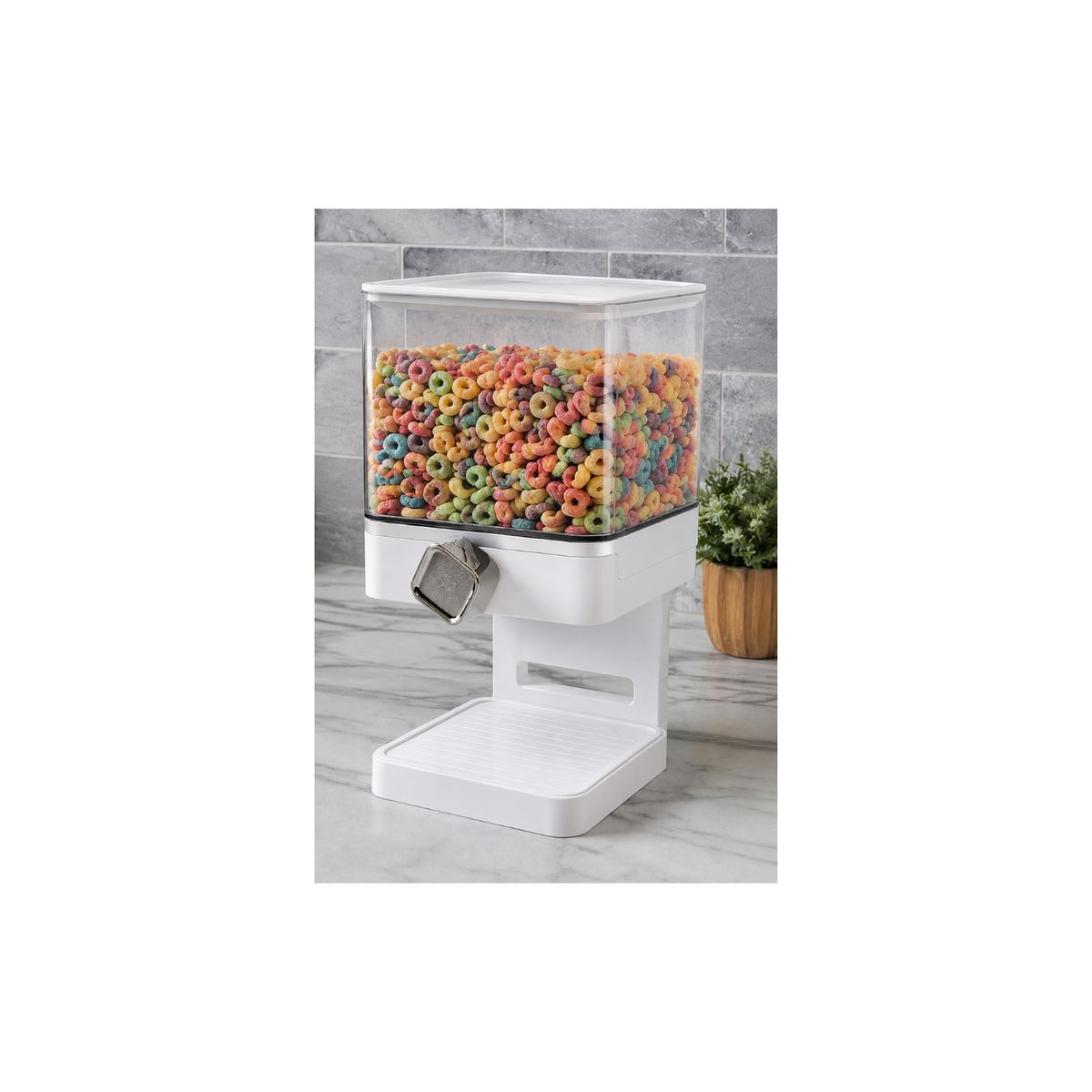 GENERICO - Dispensador De Cereal Cuadrado Contenedor Alimentos 3.7l