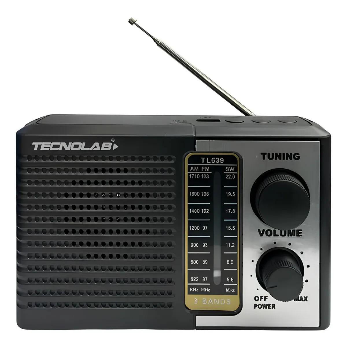 TECNOLAB - Radio Portátil AM FM SW USB TF Recargable - PS