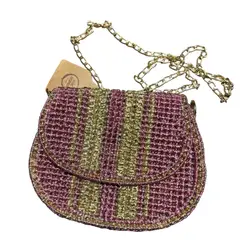 AMG ACCESORIOS - CARTERA DE FIESTA ROSA VIEJO Y DORADO HECHA A MANO DISEÑO EXCLUSIVO