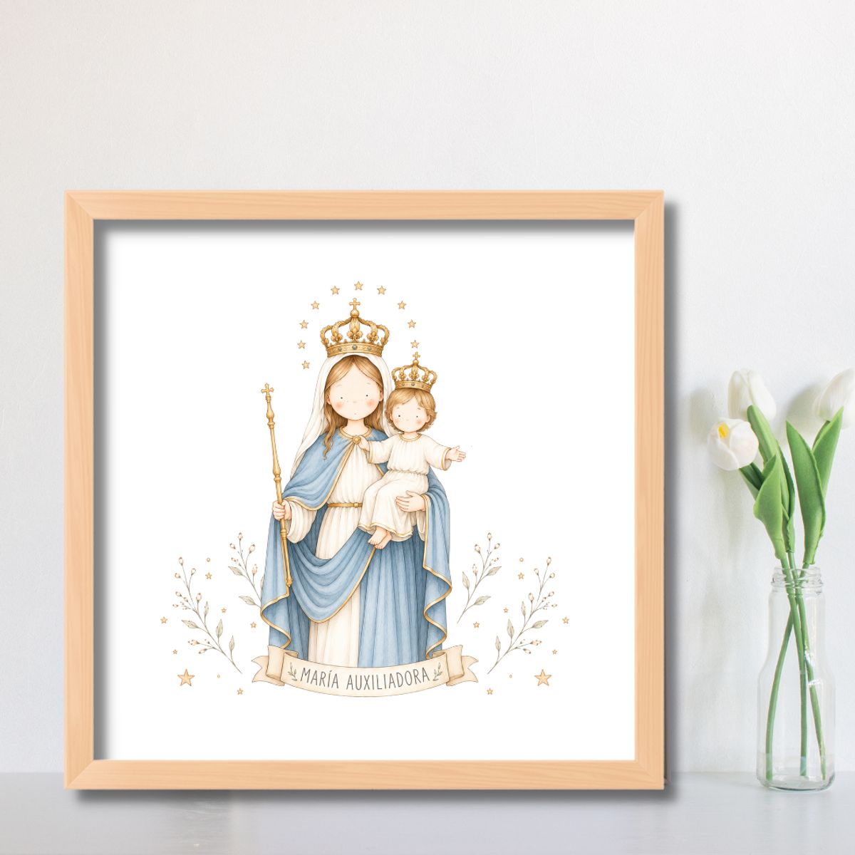 LAFANTINA - CUADRO REGALO RELIGIOSO VIRGEN MARÍA AUXILIADORA