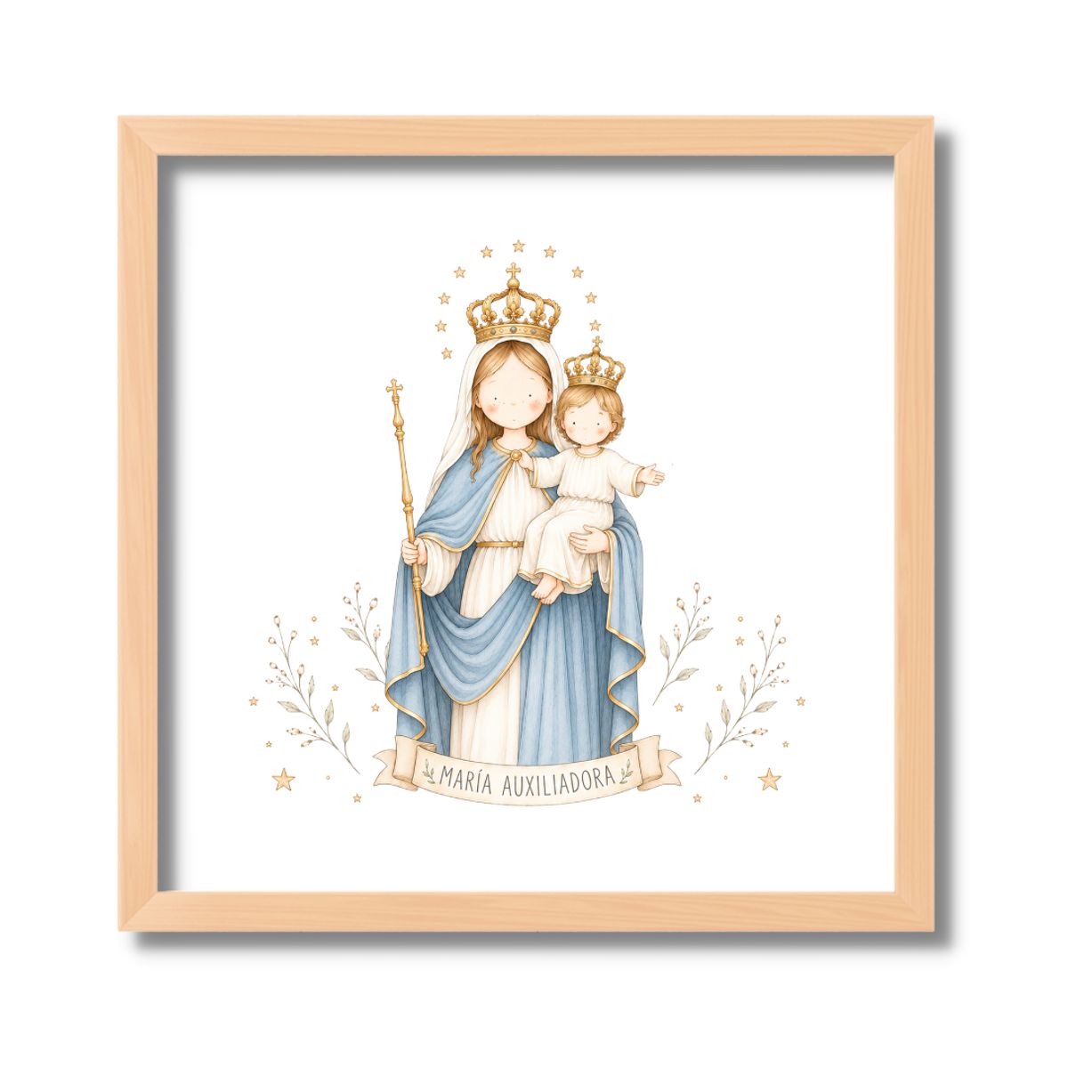 LAFANTINA - CUADRO REGALO RELIGIOSO VIRGEN MARÍA AUXILIADORA