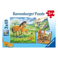 RAVENSBURGER - Puzzle Animales cariñosos - 3x49
