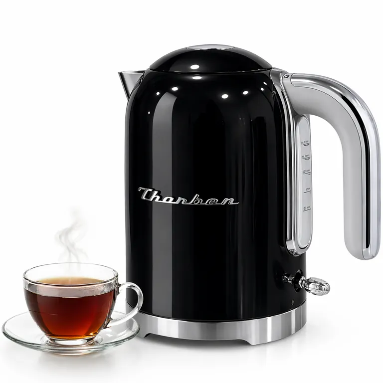 THORBEN Hervidor Electrico De Agua Retro Style Kettle 1.7 Lt Negro