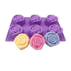 OEM - Molde de Silicona para Pasteles en Forma de Rosa - 12 Cavidades