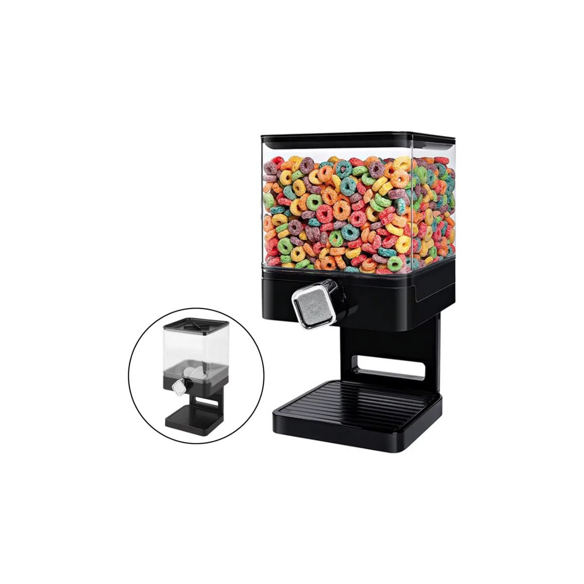 GENERICO - Dispensador De Cereal Cuadrado Contenedor Alimentos 3.7l