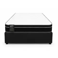 GENERICO - Base Baúl 1.5 Plazas Onyx Negro + Colchón Mery Desing – Sistema Hidráulico Premium
