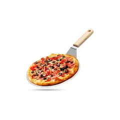 GENERICO - Pala De Pizza Redonda Acero Inox Con Mango De Madera